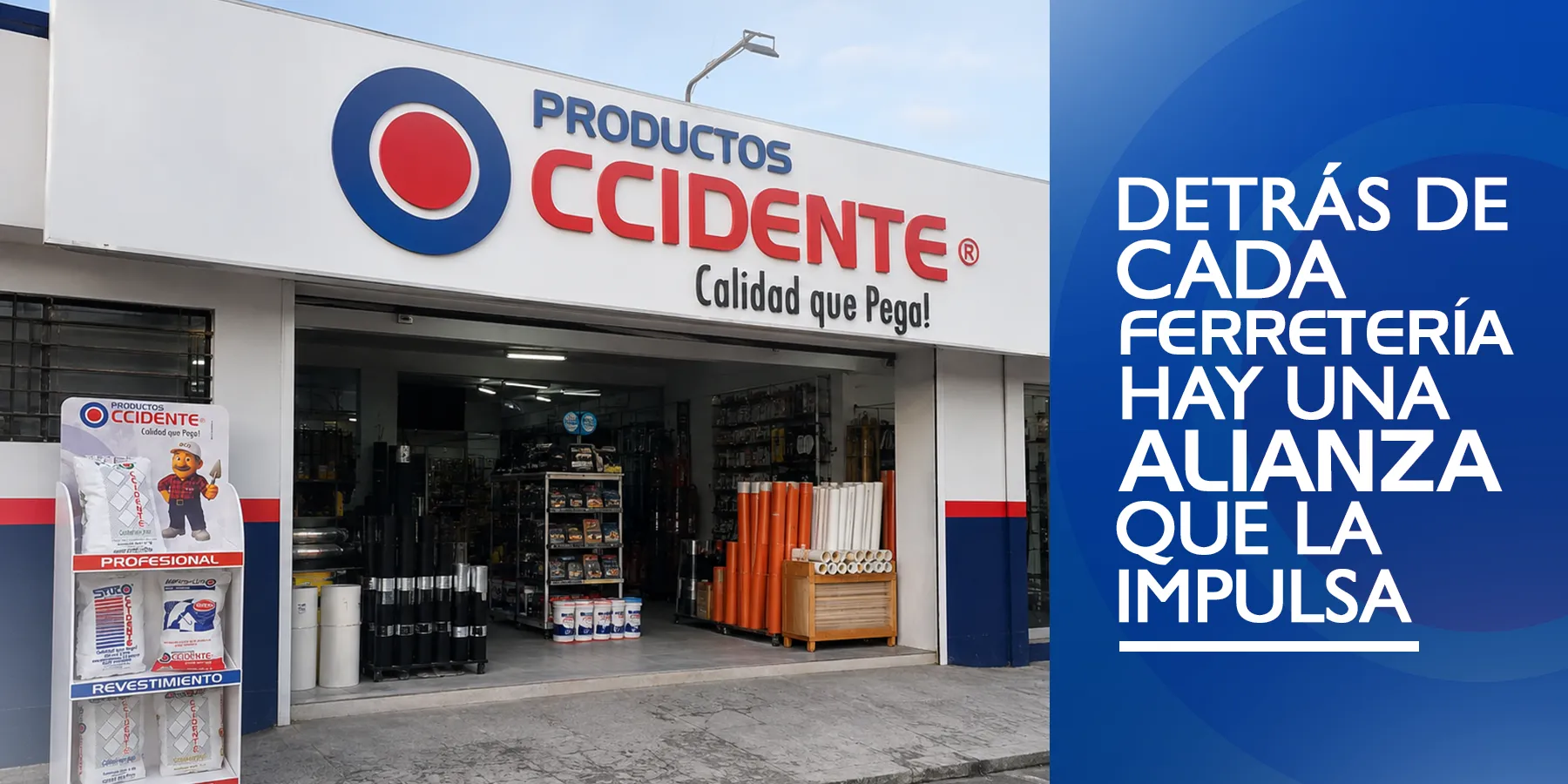 Fachada de una ferretería aliada de Productos Occidente